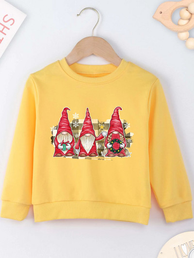 Ziemassvētku rūķu apdrukas džemperis Forša džempera apdruka New Seasons Unisex garām piedurknēm Ērts Ziemassvētku stils