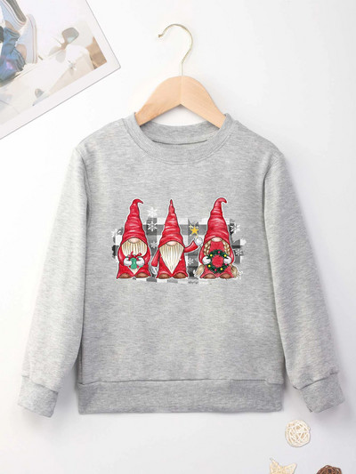 Ziemassvētku rūķu apdrukas džemperis Forša džempera apdruka New Seasons Unisex garām piedurknēm Ērts Ziemassvētku stils