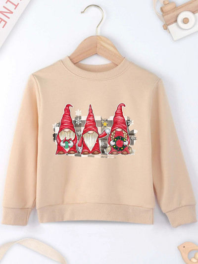 Ziemassvētku rūķu apdrukas džemperis Forša džempera apdruka New Seasons Unisex garām piedurknēm Ērts Ziemassvētku stils