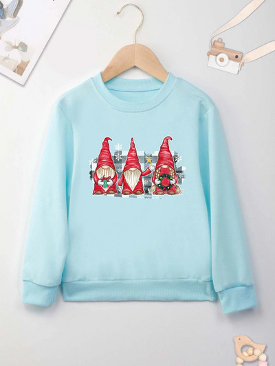 Ziemassvētku rūķu apdrukas džemperis Forša džempera apdruka New Seasons Unisex garām piedurknēm Ērts Ziemassvētku stils