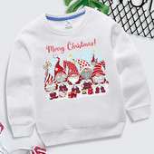 Ziemassvētku bērnu kapucis multfilma Rūķi Ziemassvētku pulovers meitenēm ar garām piedurknēm ielas apģērbs Kawaii zēnu apģērbi Priecīgus Ziemassvētku džemperis