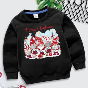 Christmas Kid Hoodie Cartoon Gnomes Χριστουγεννιάτικα πουλόβερ μακρυμάνικα Streetwear Kawaii Ρούχα για αγόρια Καλά Χριστούγεννα Φούτερ