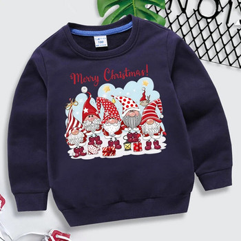 Christmas Kid Hoodie Cartoon Gnomes Χριστουγεννιάτικα πουλόβερ μακρυμάνικα Streetwear Kawaii Ρούχα για αγόρια Καλά Χριστούγεννα Φούτερ