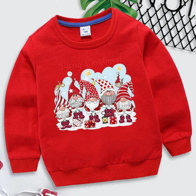 Ziemassvētku bērnu kapucis multfilma Rūķi Ziemassvētku pulovers meitenēm ar garām piedurknēm ielas apģērbs Kawaii zēnu apģērbi Priecīgus Ziemassvētku džemperis