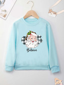 Ziemassvētku vecīša galvas apdrukas džemperis Forša džempera apdruka New Seasons Unisex garām piedurknēm ērts Ziemassvētku stils