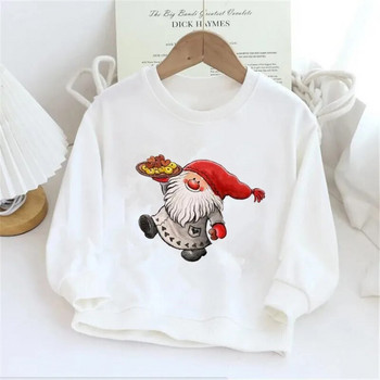 Модни бебешки суичъри Merry Christmas Graphic Harajuku Child Hoodless All-match Trend Top