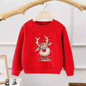 Rudens ziemas bērnu džemperis Kokvilnas zīdaiņu zēnu meiteņu kapuces Ikdienas daudzpusīgas garās piedurknes siltas multfilmas bērnu Ziemassvētku drēbes