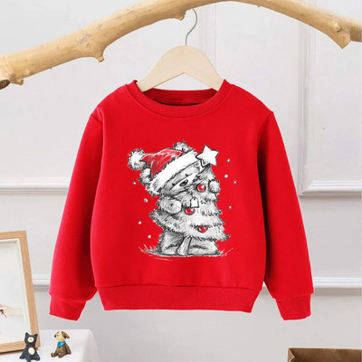 Rudens ziemas bērnu džemperis Kokvilnas zīdaiņu zēnu meiteņu kapuces Ikdienas daudzpusīgas garās piedurknes siltas multfilmas bērnu Ziemassvētku drēbes