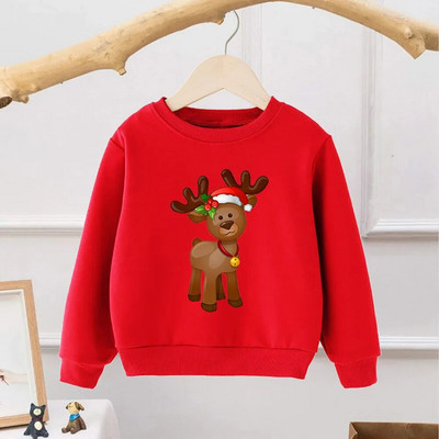 Rudens ziemas bērnu džemperis Kokvilnas zīdaiņu zēnu meiteņu kapuces Ikdienas daudzpusīgas garās piedurknes siltas multfilmas bērnu Ziemassvētku drēbes