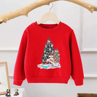 Rudens ziemas bērnu džemperis Kokvilnas zīdaiņu zēnu meiteņu kapuces Ikdienas daudzpusīgas garās piedurknes siltas multfilmas bērnu Ziemassvētku drēbes