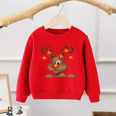 Rudens ziemas bērnu džemperis Kokvilnas zīdaiņu zēnu meiteņu kapuces Ikdienas daudzpusīgas garās piedurknes siltas multfilmas bērnu Ziemassvētku drēbes