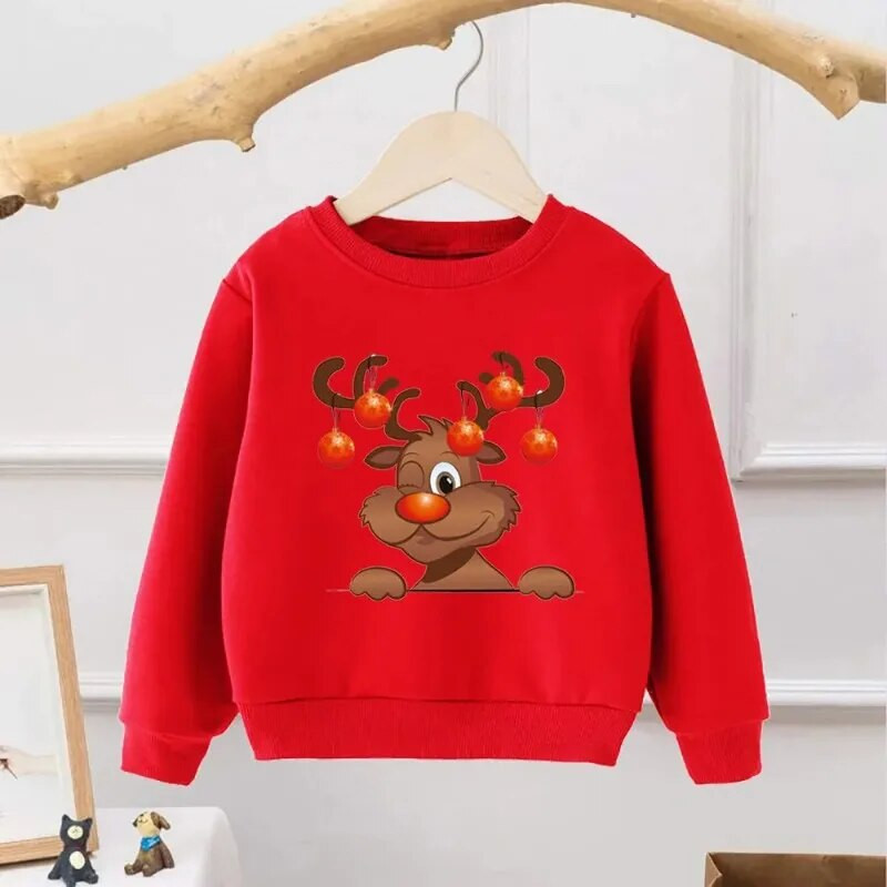 Rudens ziemas bērnu džemperis Kokvilnas zīdaiņu zēnu meiteņu kapuces Ikdienas daudzpusīgas garās piedurknes siltas multfilmas bērnu Ziemassvētku drēbes