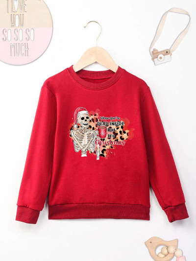 Ziemassvētku galvaskausa apdrukas džemperis Forša džempera apdruka Jauns Four Seasons Unisex garām piedurknēm ērts Ziemassvētku stils