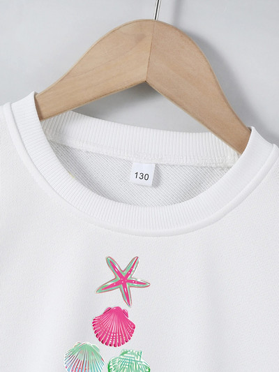 Bērnu džemperis ar garām piedurknēm ar kapuci Tops ikdienas poliestera Ziemassvētku apdruka Ērts pavasara rudens Premium meiteņu džemperis 4-12G