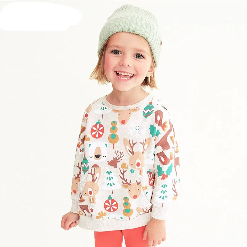 Jumping Meters Madingi mergaičių megztiniai rudens žiemai Unicorn kūdikių megztiniai Medvilniniai vaivorykštės vaikiški megztiniai Viršutiniai drabužiai