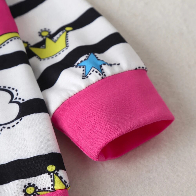 【Készkészlet】 Őszi lányok gyerek pulóver csíkos rajzfilm szivárványmintás alkalmi, aranyos hosszú ujjú kapucnis gyerekruha