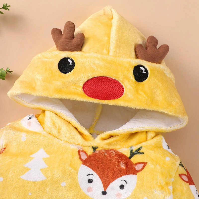 2023. gada ziemas meiteņu džemperis, bērnu tops ikdienišķs, gudrs lapsu apdruka ar garām piedurknēm plīša džemperi ar kapuci, bērnu valkāšana 3 4 5 6 gadi