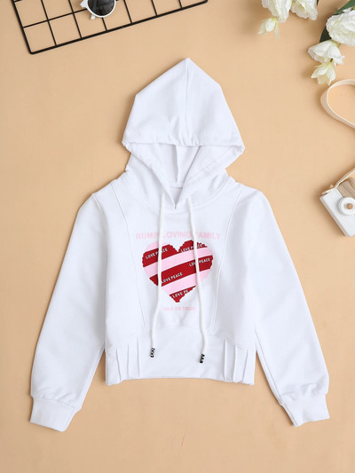 Jauns bērnu rudens ziemas džemperis ar kapuci 4–12 gadu poliestera multfilmu drukas tops zēniem un meitenēm Bērnu džemperis ar garām piedurknēm ar kapuci