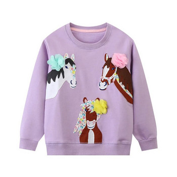 Little Maven Hoodies Παιδικά Ρούχα Παιδικά Ρούχα Βρεφικά Κοριτσίστικα Μωβ Εξωτερικά Ενδύματα Cartoon Μονόκερος Φούτερ Άνοιξη Φθινοπωρινό μπλουζάκια