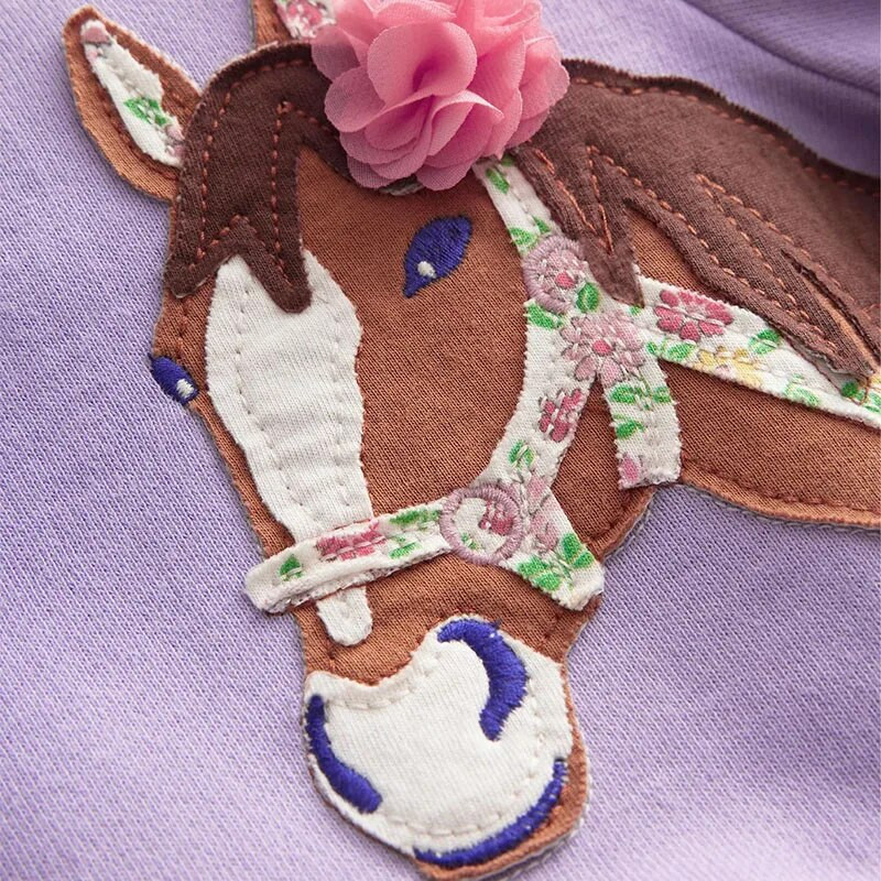 Little Maven Hoodies Bērnu Apģērbi Bērnu Apģērbi Zīdaiņi Meitenes Purpursarkani Virsdrēbes Karikatūra Unicorn Džemperis Pavasara Rudens Topi