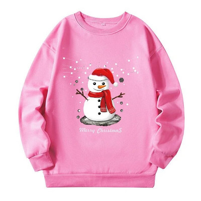 Kalėdų sniego senelio spauda Didelio dydžio megztiniai Moteriški drabužiai Rudens žiemos moteriški megztiniai Nauja mada moteriški megztiniai