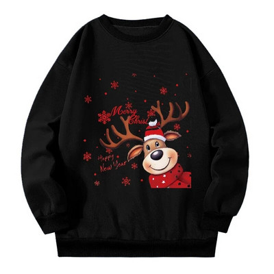 Ziemassvētki, jauki ziemeļbrieži, grafiski džemperi rudens ziema, jauni lielizmēra sporta krekliņi amerikāņu vintage sieviešu apģērbi