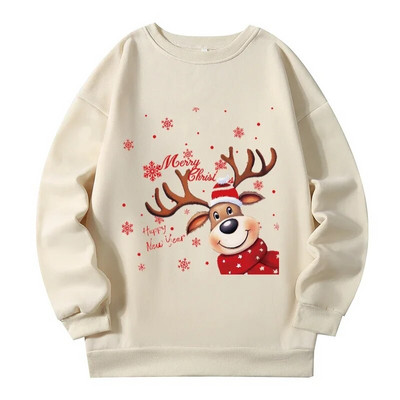 Ziemassvētki, jauki ziemeļbrieži, grafiski džemperi rudens ziema, jauni lielizmēra sporta krekliņi amerikāņu vintage sieviešu apģērbi