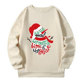 150kg Liela izmēra sieviešu džemperi Apģērbs Ziemassvētku Sniegavīrs Liela izmēra Džemperis Rudens Ziema silti Liela izmēra Topi