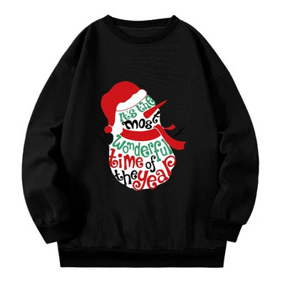 150kg Liela izmēra sieviešu džemperi Apģērbs Ziemassvētku Sniegavīrs Liela izmēra Džemperis Rudens Ziema silti Liela izmēra Topi