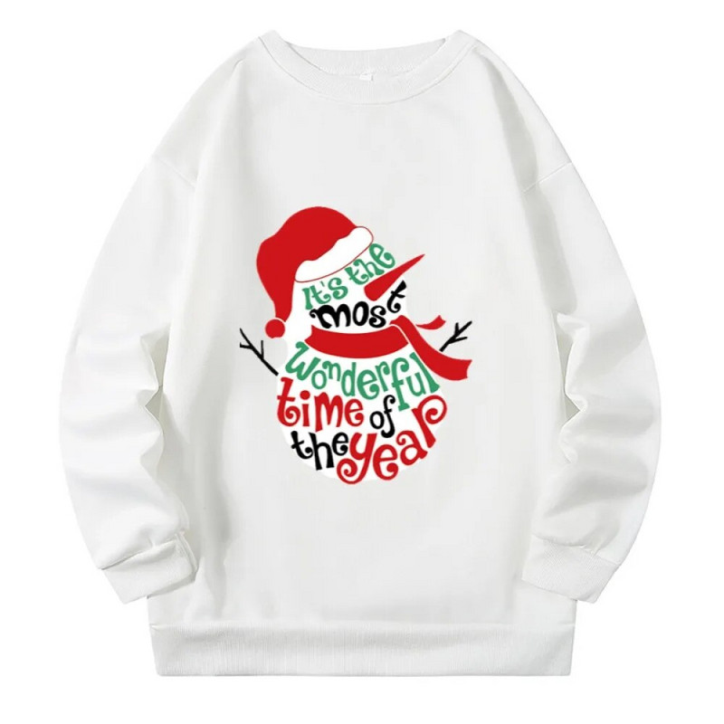 150kg Liela izmēra sieviešu džemperi Apģērbs Ziemassvētku Sniegavīrs Liela izmēra Džemperis Rudens Ziema silti Liela izmēra Topi