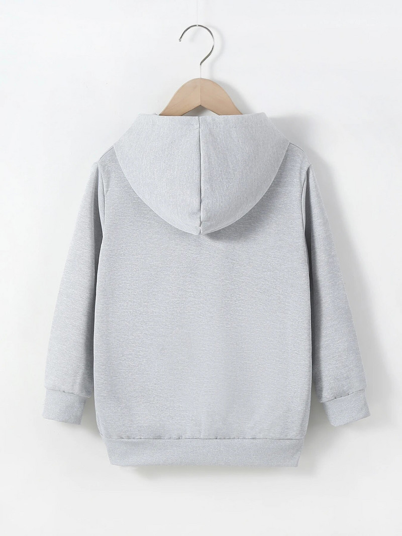 Jauns bērnu rudens ziemas džemperis ar kapuci 4–12 gadu poliestera multfilmu drukas tops zēniem un meitenēm Bērnu džemperis ar garām piedurknēm ar kapuci