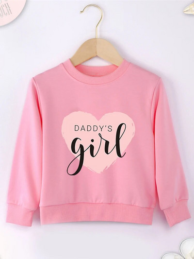 Υψηλής ποιότητας Παιδικά ροζ φούτερ Dropship Y2K Minimalist Graphic Daddy`s Girl Letters Μοντέρνα ρούχα παιδικά πουλόβερ παντού