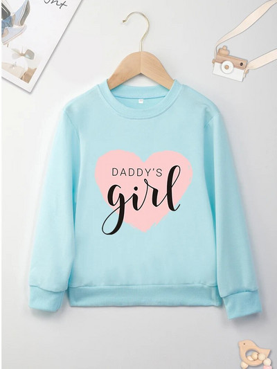 Υψηλής ποιότητας Παιδικά ροζ φούτερ Dropship Y2K Minimalist Graphic Daddy`s Girl Letters Μοντέρνα ρούχα παιδικά πουλόβερ παντού