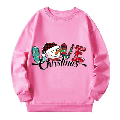 Rozā 150kg Liela izmēra Džemperi Ziemassvētku Sniegavīra apdruka Sieviešu sporta krekls Rudens Ziema Jauni Sieviešu Puloveri