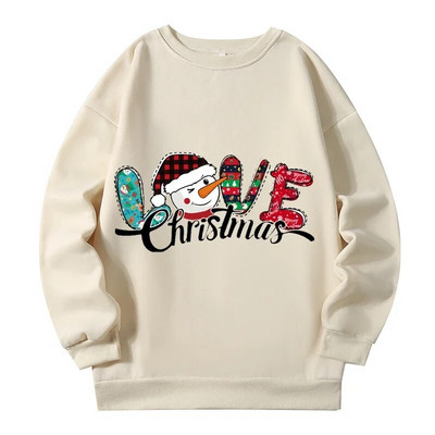 Rozā 150kg Liela izmēra Džemperi Ziemassvētku Sniegavīra apdruka Sieviešu sporta krekls Rudens Ziema Jauni Sieviešu Puloveri