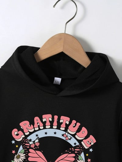 4-12 éves Őszi kapucnis pulóver kisgyermek lányoknak Ruhák kapucnis pulóver Anime mintás felső lány őszi téli kapucnis kabát jelmez