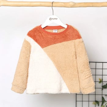 PatPat Kid Girl Sweet Colorblock Fleece πουλόβερ Φούτερ Μαλακό και άνετο ιδανικό για εξόδους και καθημερινό ντύσιμο