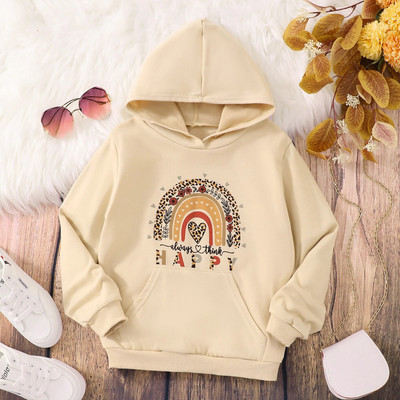 2023-as gyerek pulóverek lányoknak 7-18 éves korig, őszi szerelem, barna, hosszú ujjú, hétköznapi pamut gyerekruházat felsők, divatos, nagy gyerek pulóverek