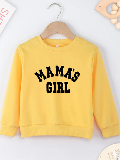 Khaki krāsas bērnu džemperi Ērti augstas kvalitātes Four Seasons Dropship O Neck Mazuļu apģērbi Mammas meitenes burti Bērnu džemperis brīvi topi