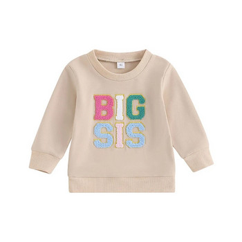 2023-06-14 Lioraitiin 0-4 ετών Φθινοπωρινές μπλούζες για κοριτσάκι μωρό με μακρυμάνικο γράμμα με στάμπα πουλόβερ