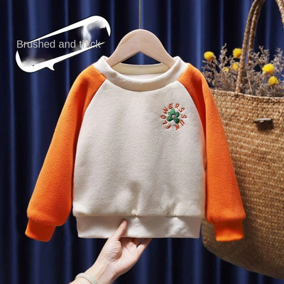 Meiteņu samta džemperis 2022. gada rudens un ziemas jauns apģērbs, izšūts rietumu stila bērni, mazas meitenes, sabiezināts ikdienas tops