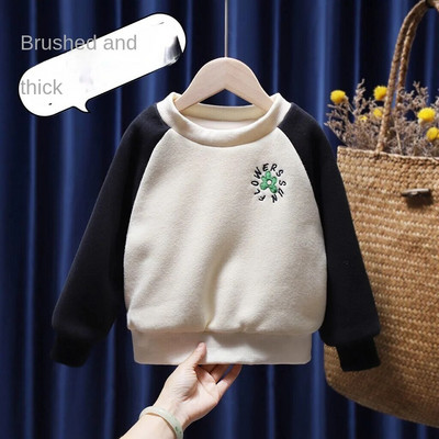 Meiteņu samta džemperis 2022. gada rudens un ziemas jauns apģērbs, izšūts rietumu stila bērni, mazas meitenes, sabiezināts ikdienas tops