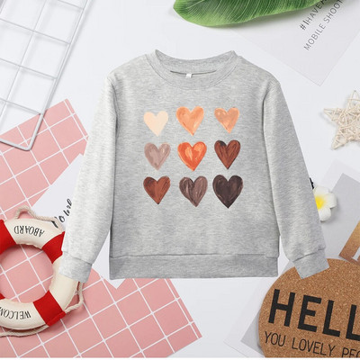 Mīlestības sirds apdrukas bērnu džemperis bez kapuces Minimālistisks Populārs Vasaras Jauns Karsts Pārdod Augstas kvalitātes bērnu džemperis Dropship Tops