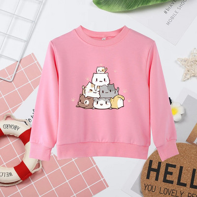 Mielos katės Spausdinti Raudoni Vaikiški megztiniai Y2K Style Vasaros Karšta Parduodu Nauji Patogūs Vaikiški džemperiai Dropship Megztiniai be gobtuvų Visiems tinkantys drabužiai