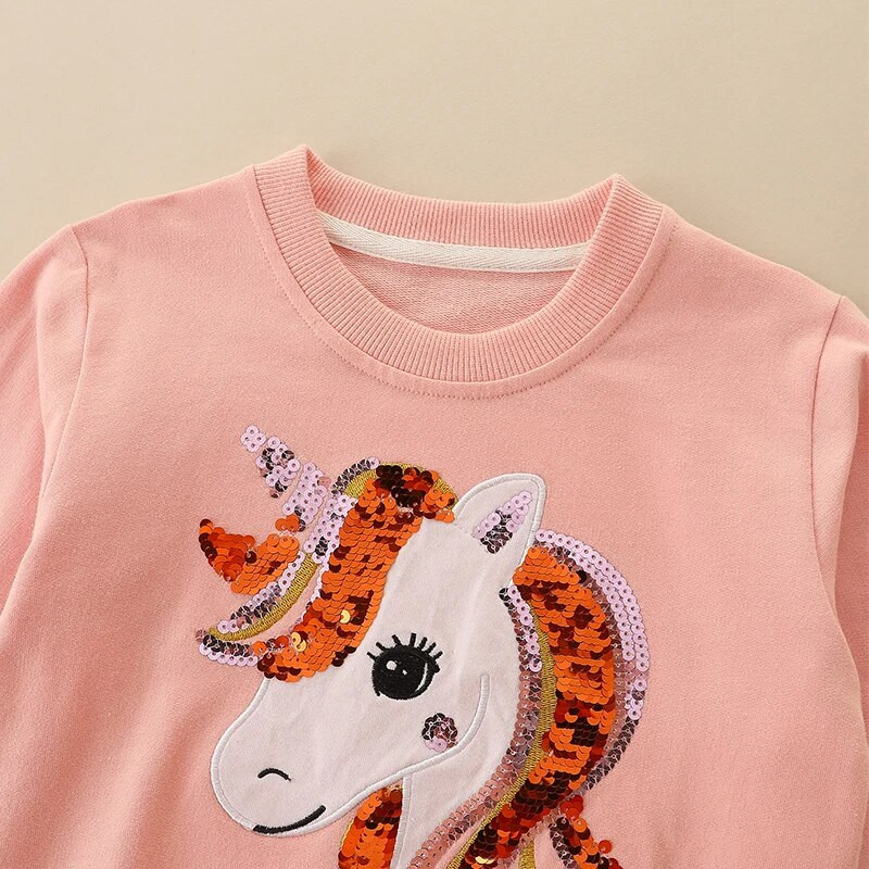 Bumeex Vaikiški megztiniai Mieli mergaičių megztiniai ilgomis rankovėmis Vienaragio megztiniai vaikiški medvilniniai megztiniai 2 3 4 5 6 7 metų