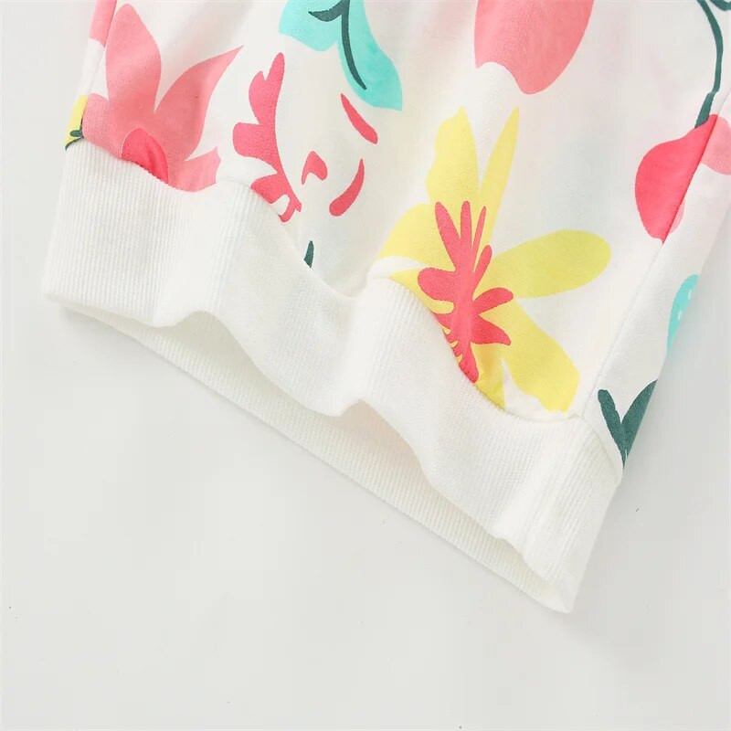 Šokinėjantys metrai 2-7T Obuoliai Spausdinti Mergaičių berniukų megztiniai žiemai pavasario bamblys Medvilniniai viršutiniai drabužiai Madingi Sportiniai Vaikiški marškiniai