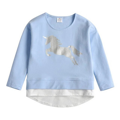 VIKITA meiteņu džemperi rudens pavasarim bērniem kokvilnas puloveru topi Butterfly Unicorn multeņu džemperis Bērnu apģērbi