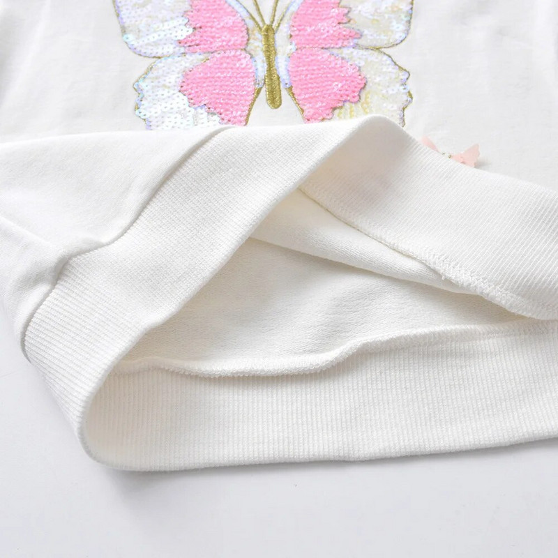 VIKITA meiteņu džemperi rudens pavasarim bērniem kokvilnas puloveru topi Butterfly Unicorn multeņu džemperis Bērnu apģērbi