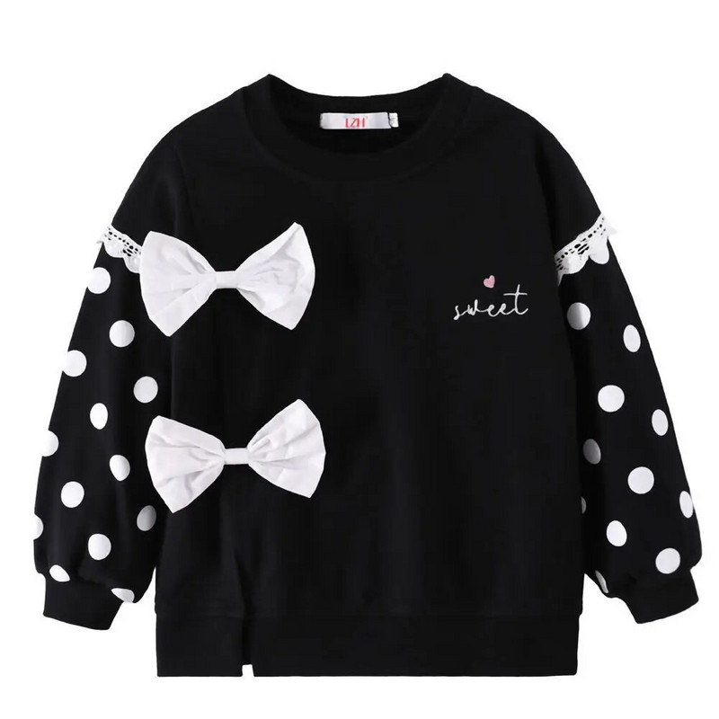 LZH Dječja odjeća Dukserica dugih rukava za djevojčice Podebljana mašna Ležerna jesen zima Dječja odjeća Majice za djevojčice 2-6 godina