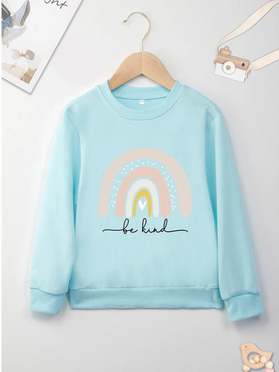 Modes apdruka Sarkani bērnu sporta krekli Jauki radošums Varavīksnes grafikas Izsmalcināti Harajuku Child bez kapuces Vispiemērotākie modernākie apģērbi